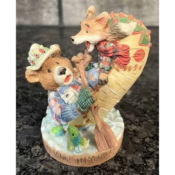 Enesco Moose Creek Crossing “Find a Balance in Your Life” 1995 Bear Fox #144746 - Picture 2 of 6